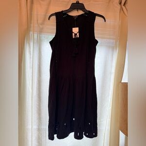 Lucky Brand Black Sleeveless V-Neck Sundress